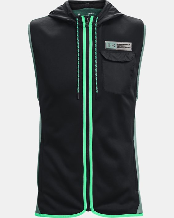 Men's Armour Fleece® Storm Hooded Vest, Black, pdpMainDesktop image number 5